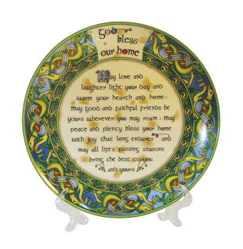 Ceramic God Bless Our Home Display Plate 10Cm von Royal Tara