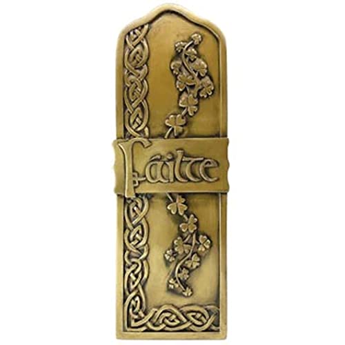 Royal Tara Bronze-Failte-Wandschild zum Aufhängen, irisches Willkommen, handgefertigtes Kleeblatt, keltische Spirale, Dekor für Einweihungsfeiern von Royal Tara