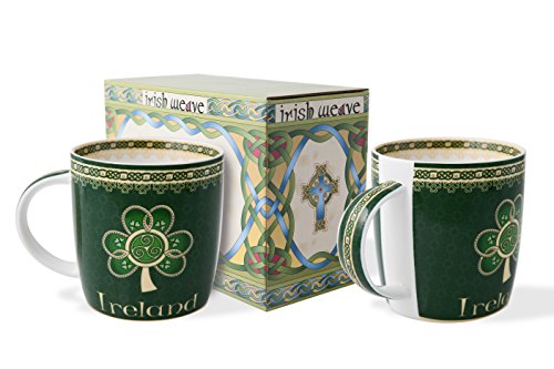 Royal Tara Irish Shamrock Spiral Cup Set von zwei mit Geschenk-Box von Royal Tara