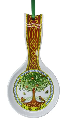 Royal Tara Löffelablage aus Knochenporzellan mit keltischem Lebensbaum-Design, 22 cm von Royal Tara