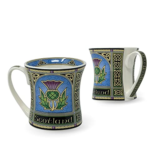 Royal Tara Set mit 2 Schottland-Tassen mit Distel – New Bone China schottisches Porzellan Tasse – 325 ml von Royal Tara