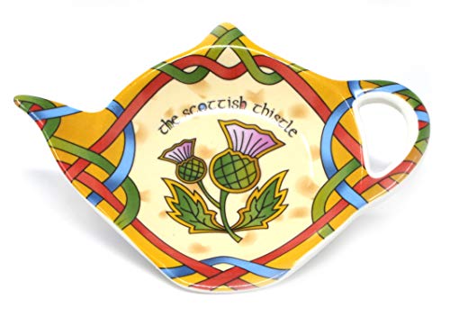 Royal Tara Teebeutelhalter, schottischer Stil, Knochenporzellan mit schottischer Distel, Breite 15 cm von Royal Tara