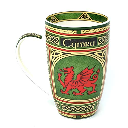 Royal Tara Walisischer Drache Cymru Keramikbecher Keramik Becher | Welsh Tasse aus New Bone China |400 ml von Royal Tara