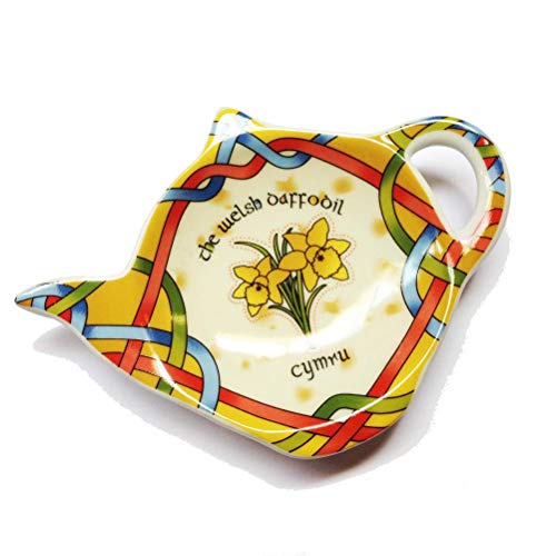 Royal Tara Walisischer Irisch Daffodil Narzisse Teebeutelhalter aus New Bone China | Welsh Teebeutelablage aus Keramik | Tellerchen für Teebeutel von Royal Tara