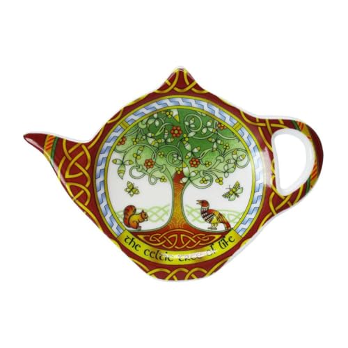 Teebeutelhalter aus feinem Porzellan, mit keltischem Baum des Lebens, 8 x 11 cm von Royal Tara