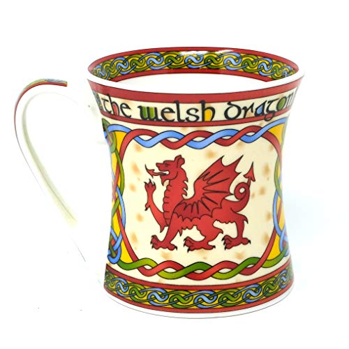 Walisischer Drache Cymru Keramikbecher Keramik Becher | Welsh Tasse aus New Bone China | 370 ml Porzellantasse von Royal Tara von Royal Tara