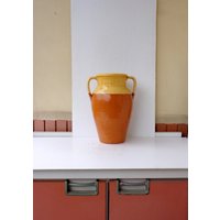 Antikes, Lackiertes Terrakotta Glas, Vintage Italien 1940Er Jahre, Höhe 38cm, Breite 32cm, Gewicht 3700Gr Guter Zustand von RoyalVintageItalia