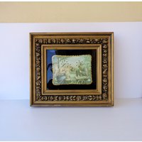 Antikes Bild Mit Holzrahmen, Religiösem Bild, Besonderer Öffnung, Vintage Italien 40Er Jahre, Höhe 42cm, Breite 48cm, Dicke 9cm von RoyalVintageItalia