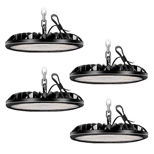 Royana Led Ufo 200w Industrielampe Strahler - 6000k Werkstatt Industrieleuchte Dimmbar für Bibliotheken, Logistiklagern, Kühllagern und anderen Orten passend (200W, 4 PACK) von Royana