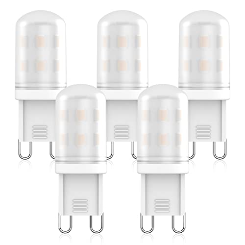 G9 LED Lampe 2W Ersatz Für Halogenlampe G9 28W 25W 20W, G9 LED Warmweiß 2700K, AC 220V-240V, G9 LED Leuchtmittel, CRI 85+, Kein Flackern, 360 Grad Winkel, Nicht Dimmbar, 5er Pack von RuLEDne
