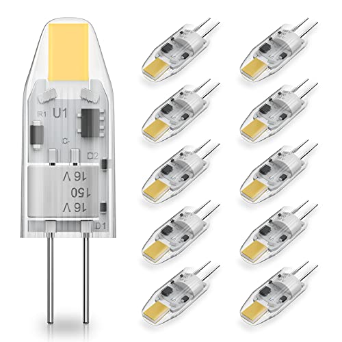 RuLEDne G4 LED Leuchtmittel 1W - 1.5W LED Leuchtmittel 120 Lumen 4000K Neutralweiß LED Lampen, AC/DC 12V G4 Mini Birne Leuchtmittel Entspricht 10W 15W Halogenbulb Nicht Dimmbar Kein Flackern 10er Pack von RuLEDne