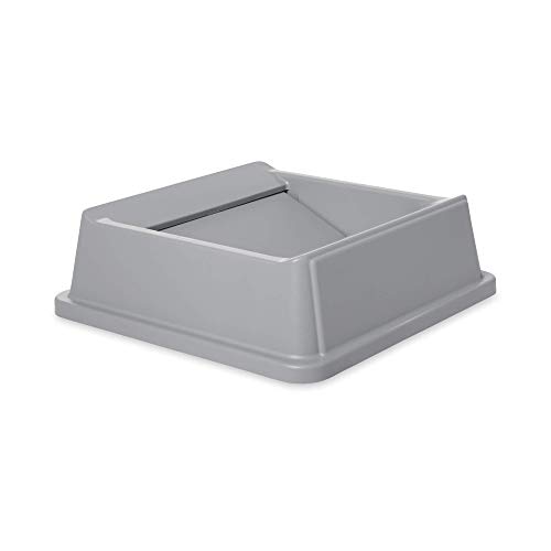 Rubbermaid Commercial Products 20 1/8 inch HIPS Untouchable Square Trash Can Swing Top - Grey von Rubbermaid Commercial Products