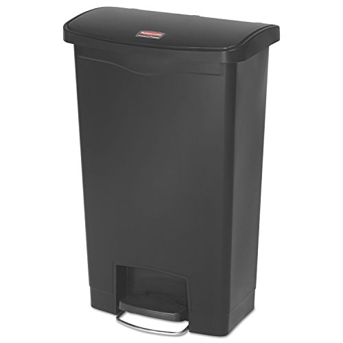 Rubbermaid Commercial Products Slim Jim 1883611 50 Litre Front Step Step-On Resin Wastebasket - Black von Rubbermaid Commercial Products