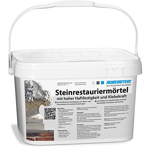 Ruberstein® Steinrestauriermörtel/Reparaturmörtel/Mörtel für Sandstein 10 kg im Eimer (mittelbraun) von Ruberstein