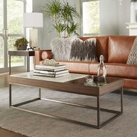 Luxus Wohnzimmer Tisch mit Marmorplatte Edelstahl Bügelgestell von Rubin Möbel