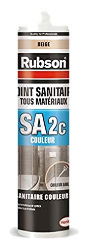 Dichtstoff für Sanitär, für emaillierte und synthetische Oberflächen, Silikondichtung, Beige, Kartusche mit 280 ml von Rubson