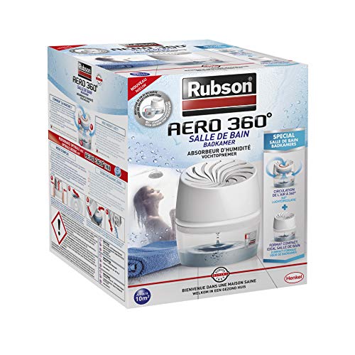 Rubson AÉRO 360° Luftentfeuchter für Badezimmer, Luftentfeuchter und Kondensation, 1 Gerät + 1 Nachfüllpackung mit 450 g von Rubson