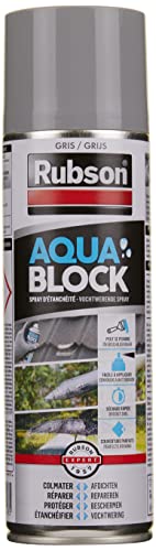 Rubson Aquablock Versiegelungsspray, grau, 300 ml, Dichtungsspray zum Abdichten von Lecks und Rissen, Flüssiggummi für Reparaturen und schnelle Trocknung von Rubson