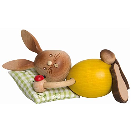 Rudolphs Schatzkiste Ostern & Frühjahr Hase Stupsi Schlafmütze Höhe x Tiefe 6 cmx13 cm NEU Erzgebirge Osterhase Osterdeko von Rudolphs Schatzkiste