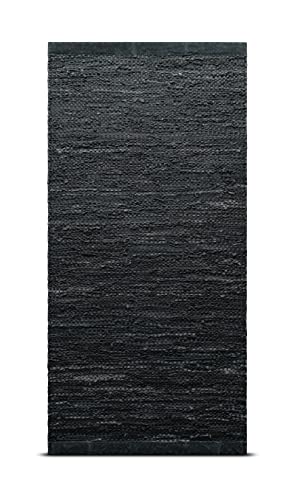RUG SOLID, Leather Rug, Dunkelgrau, 75 x 300 cm von RUG SOLID