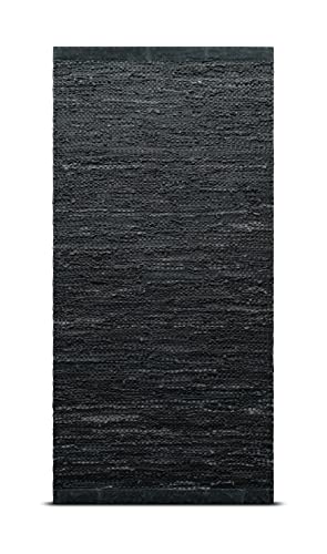 RUG SOLID, Leather Rug, Dunkelgrau, 60 x 90 cm von RUG SOLID