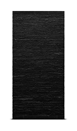 RUG SOLID, Leather Rug, Schwarz, 65 x 135 cm von Rug Solid