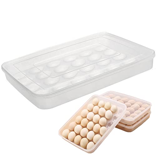 Eierbox 30 Eier, 1 Stück Kunststoff Ei Box Eier Aufbewahrungsbox Mit Deckel, Eierbehälter für kühlschrank, küche, picknick, camping von Ruikdly