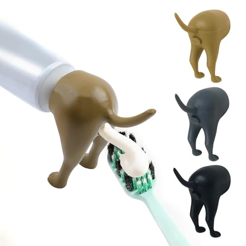 Hunde Pooping Zahnpasta Aufsatz, 3 Stück Zahnpasta Hund Toothpaste Topper, Hunde Zahnpasta Quetscher Kinder Lustiger, Fun Gadgets Geschenke für Freunde und Familie von Ruikdly