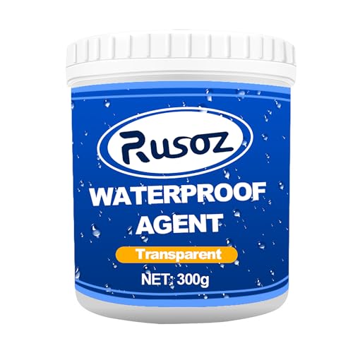 Rusoz Transparenter Wasserdichter Beschichtungsmittel, 300g Invisible Waterproof Agent, Isolier-Dichtstoff-Emulsion Dichtmasse Wasserdicht mit Pinsel für Badezimmer, Toilette, Wände, Dach von Rusoz