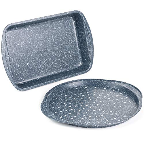 Russell Hobbs® COMBO-5440 Nightfall Stone Non-Stick Pizza Tray and Roaster Set, 37/38 cm, 2 Piece von Russell Hobbs