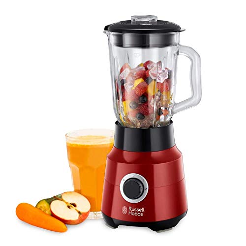 Russell Hobbs Standmixer [1,5l Glasbehälter] Desire Rot (starker 0.9PS Motor, Impuls-/Ice-Crush-Funktion, Edelstahlmesser, BPA-frei Mixer, elektrischer Zerkleinerer, Smoothie-Maker) 24720-56 von Russell Hobbs