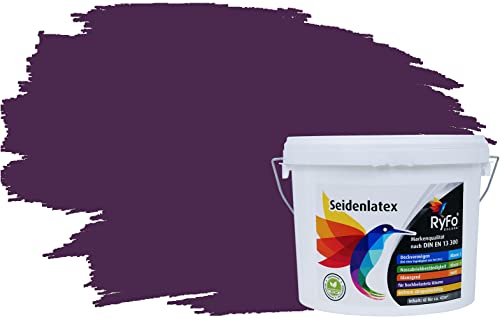 RyFo Colors Seidenlatex Trend Violetttöne Dunkelviolett 6l - bunte Innenfarbe, weitere Violett Farbtöne und Größen erhältlich von RyFo Colors