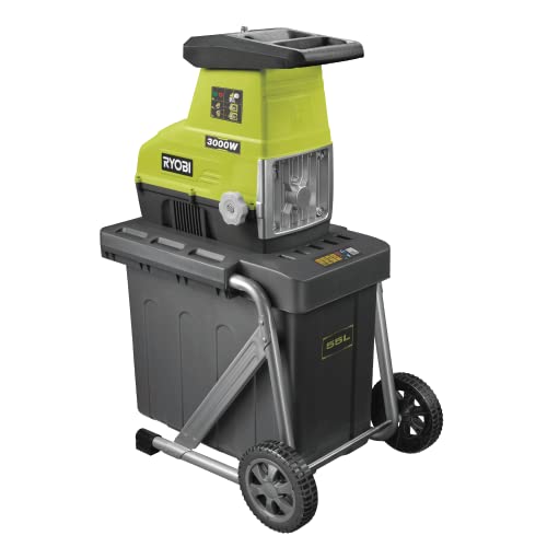 Ryobi Elektro-Leisehäcksler (Fräsblatt 45 mm, mit Fangbox 55 Liter, automatischer Selbsteinzug) RSH3045U von Ryobi