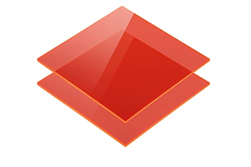 Acrylglas Zuschnitte leuchtend farbig, Fluoreszierend, GS Platte, 3 mm stark, vielfältig verwendbar, INNEN & AUßEN, bruchfestes Marken Acrylglas für Lichtobjekte (Orange Fluoreszierend, 49 x 49cm) von S-Polybond