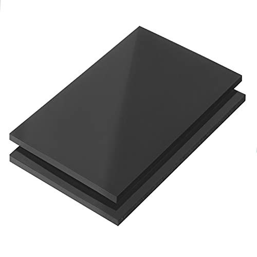 ABS Kunstoffplatte, ABS Platte in SCHWARZ ODER WEIß | VIELE verschiedene FORMATE in Stärken 1-10mm TOP Qualität (2 Stück DIN A4 (29,7x21cm), 1mm Schwarz) von S-Polytec