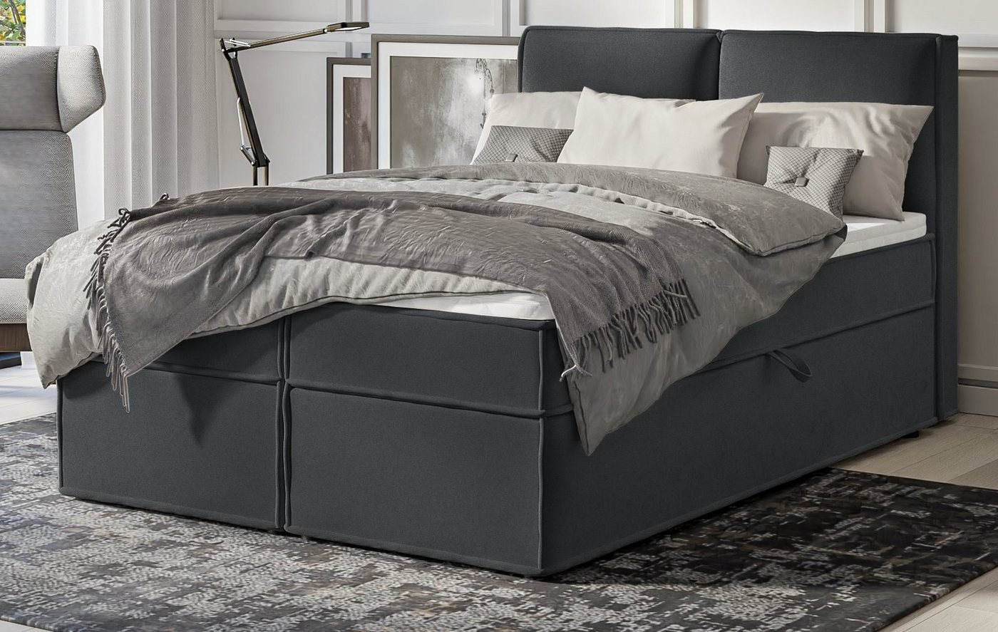 S-Style Möbel Boxspringbett Plaza, mit Topper und zwei Bettkästen von S-Style Möbel