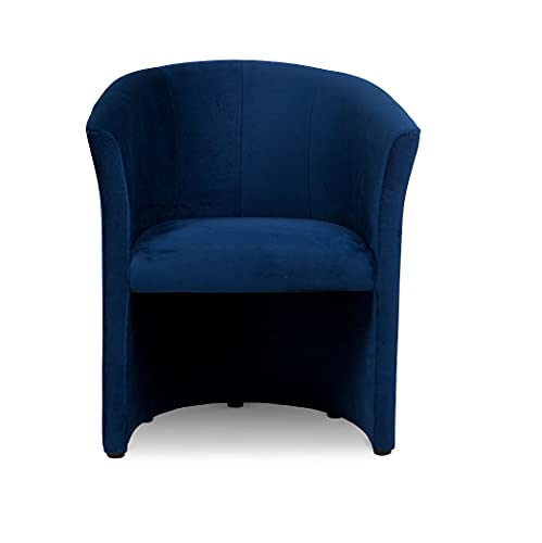 S-Style Möbel Matiz Sessel Stuhl Wohnzimmer Loungesessel Clubsessel Polstersessel Cocktailsessel Wartezimmer Einzelsessel für Lounge Dunkel Blau 67x59x75 cm von S-Style Möbel