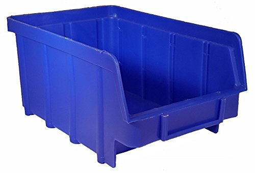 45 Stück Stapelboxen – blau – Größe 2 (102 x 167 x 76 mm) - stapelbar/Sichtbox/Regalbox/Lagerbox von S&S-Shop