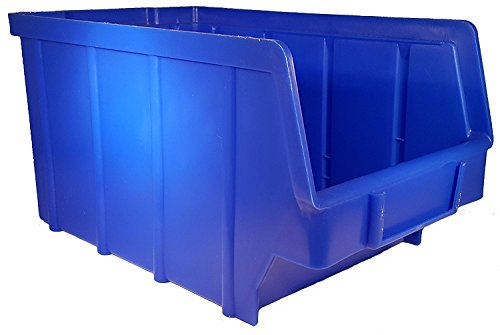 70 Stapelboxen Blau Gr.3 | aus hochwertigem Kunststoff | mit Schildcheneinschub | Lagerkisten | Schraubenbox | Lagerboxen | Sortierbox | Ordnungssystem | Werkstattzubehör | Made in Germany von S&S-Shop