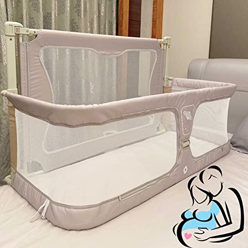 3 In 1 Baby Beistellbett,Reisebetten Baby,120x50cm,laufstall Baby Faltbar,atmungsaktives Und Sichtbares Netzfenster Und Weicher,waschbarer Futterbezug,Bett Im Bett (Color : Creamy-White, Size : 120x von SADRIM