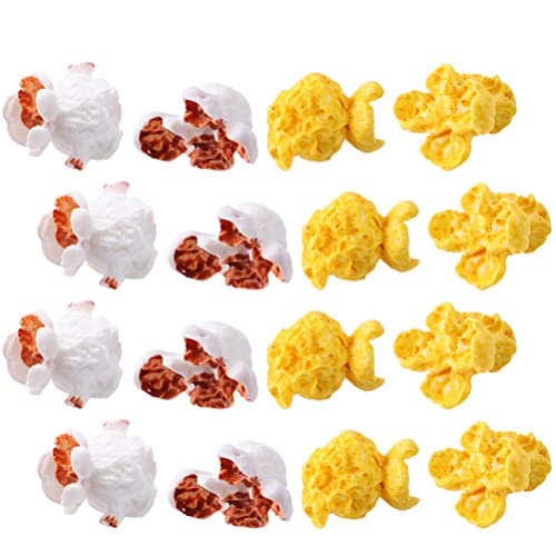SAFIGLE 50 Stück Künstliches Popcorn Simulation Essen Dessert-Modell Gefälschter Nachtisch Mini-Kuchen Realistisches Gefälschtes Popcorn Faux-Food-Modell Lebensmittel Amulett Plastik Kind von SAFIGLE