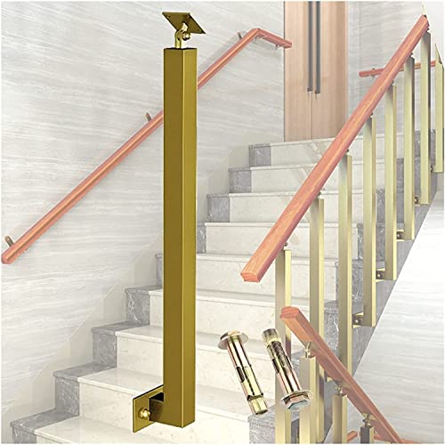 SAFWEL Treppengeländer Geländer Moderne Treppen Baluster Post mit Schraube, Metallbaluster Spindelsäule für Home Villen/Lofts Flur, Dekor Treppenteile (Color : Gold, Size : Spindle 85cm/33.5in H) von SAFWEL