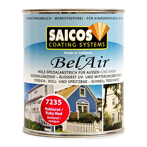 2,5 Liter Saicos BelAir Wetterschutzfarbe 7235 Rubinrot deckend von SAICOS COLOUR GmbH