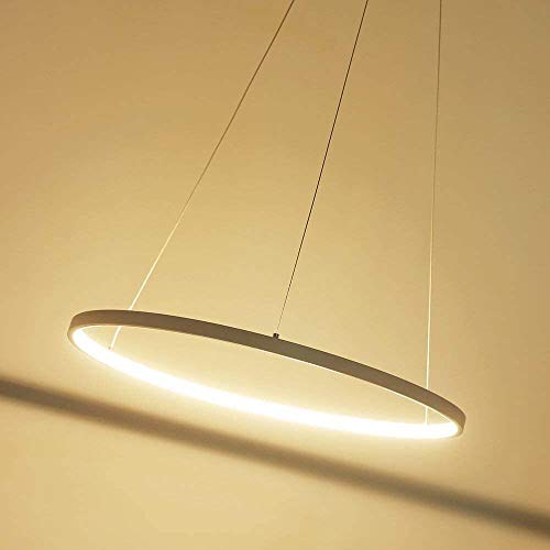 Dimmbar LED Kronleuchter Pendelleuchte mit Fernbedienung Esstischlampe Höhenverstellbar 1 Ring Rund Modern Hängelampe Esszimmer Wohnzimmer Schlafzimmer Büro Studie Deckenleuchte Deko Leuchte (Ø80CM) von SAIVITT