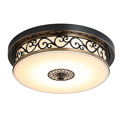 LED Deckenleuchte Vintage Bronze Design Dimmbar 3 Farben Lampe Rustikal Landhaus stil Industrielle Rund Deckenlampe Pendelleuchte Beleuchtung für Flur Wohnzimmer Schlafzimmer Büro Küchen Bar (30cm) von SAIVITT