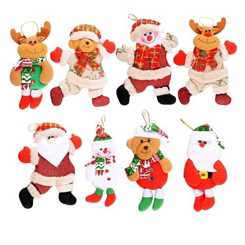 8 Stück Christbaumanhänger, Weihnachtsbaumschmuck, Weihnachtspuppe Zum Aufhängen Puppe, Weihnachtsbaumschmuck zum Aufhängen, für Weihnachten Deko von SALADOCY