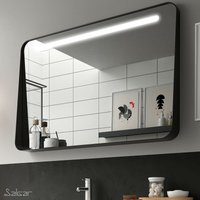 Spiegel apolo 1000 schwarz Horizontal Wandspiegel mit Abstellbord mit LED-leuchte - Schwarz von SALGAR