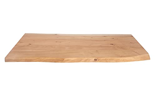 SAM Tischplatte 100x60 cm Tom, Holzplatte aus Akazienholz massiv + naturfarben + lackiert, stilvolle Baumkanten-Platte, pflegeleichtes Unikat von SAM