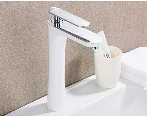 Küchenarmaturen Küchenarmatur Küchenarmatur Weißer Chrom-Messing-Badezimmer-Waschtischarmatur von SANTPOT