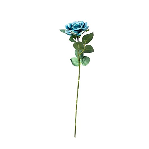 Realistische künstliche Blumen für DIY-Hochzeitsdekorationen, künstliche Blumen, lebendig, farbecht, natürliche Kunstseide, künstliche Rose für Zuhause – Blau von SANWOOD